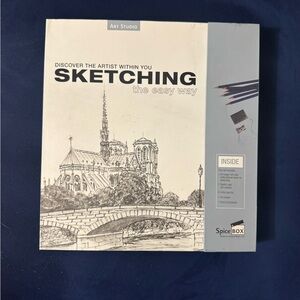 Spicebox Sketching Kit, includes 64 pg Full Color Instruction Book,Sketch Pad